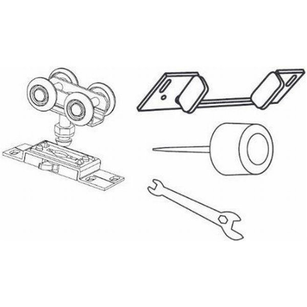 Nunc Patio Supplies Pocket Door Track Hardware Set, No. 405845 Satin Brass Tone NU2667379